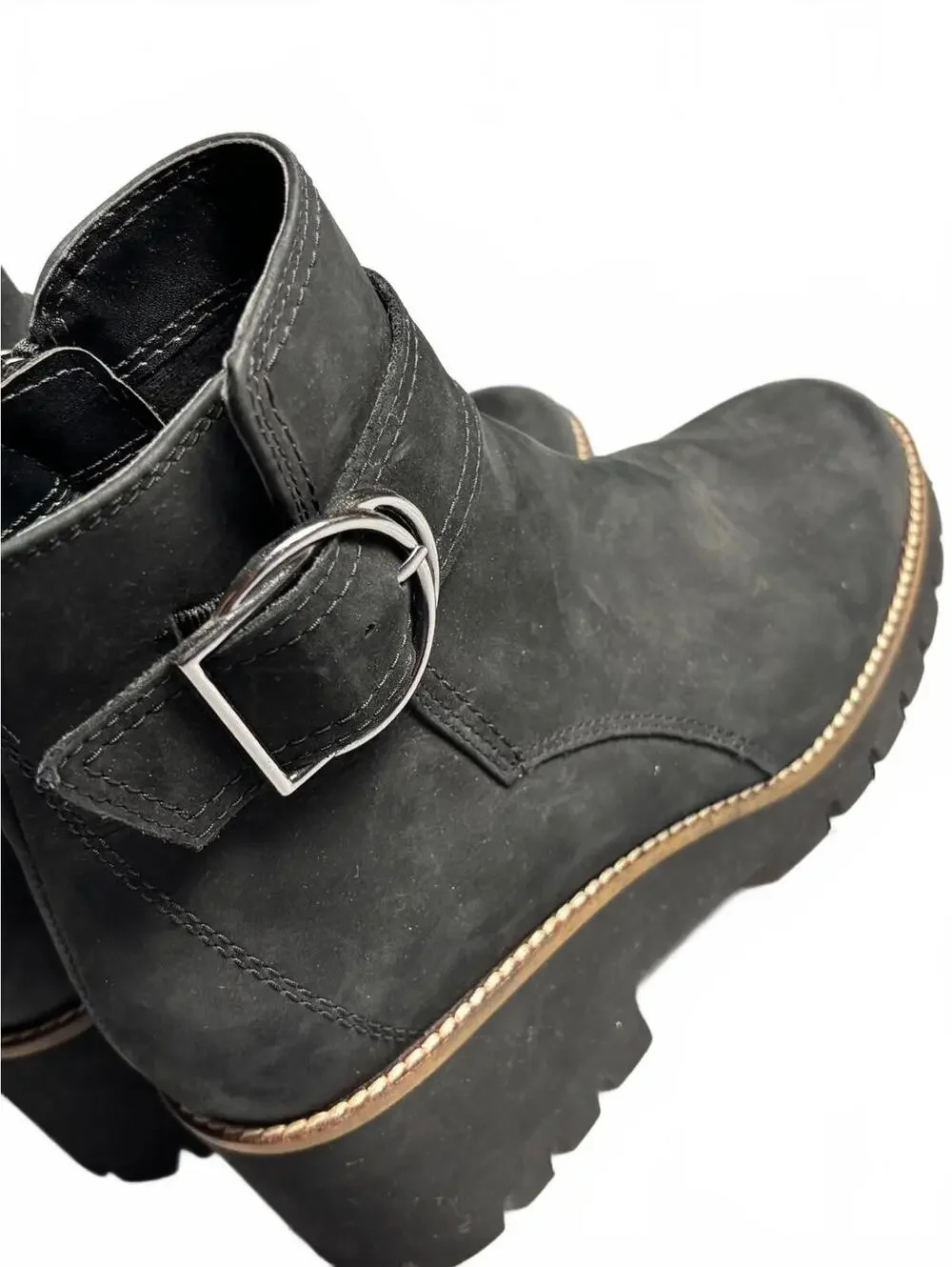 Blondo Waterproof Black Ankle Boots with Buckle Detail, Size